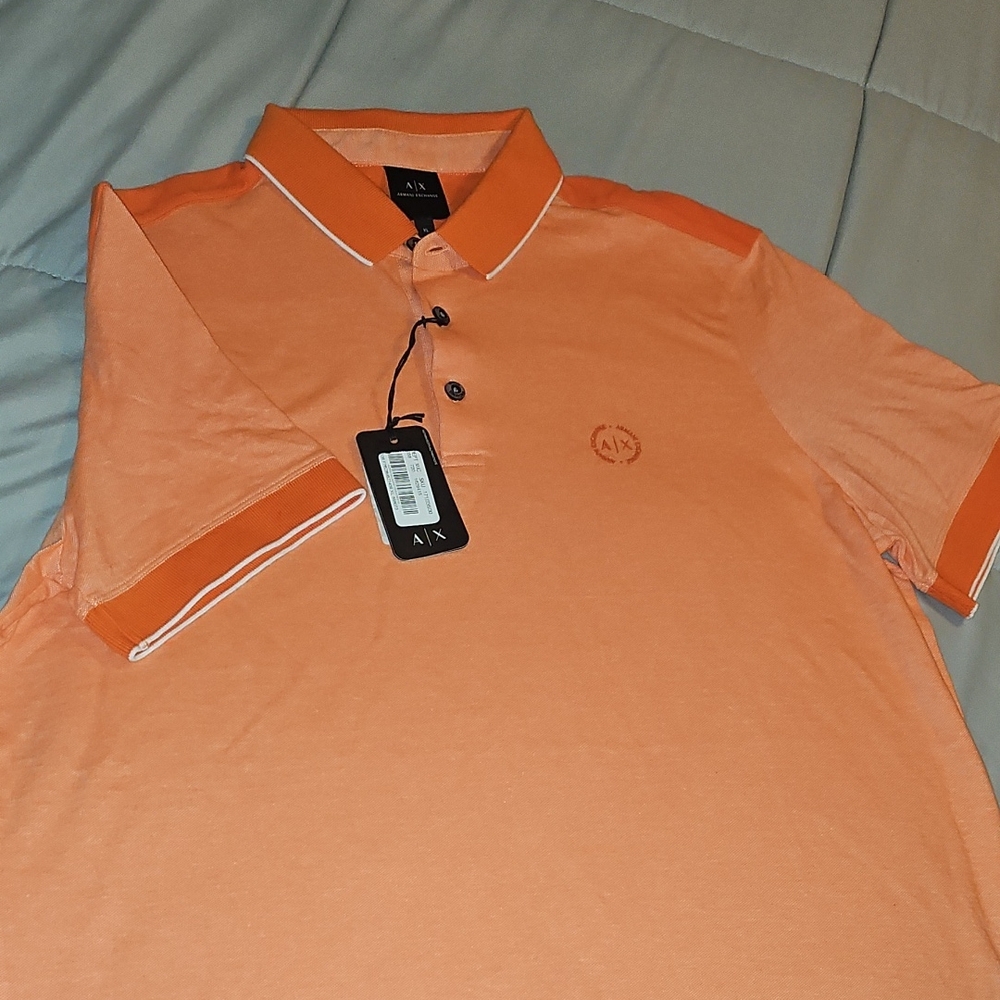 Classic Orange AX Polo Shirt with Lightweight Fabric XL NWT